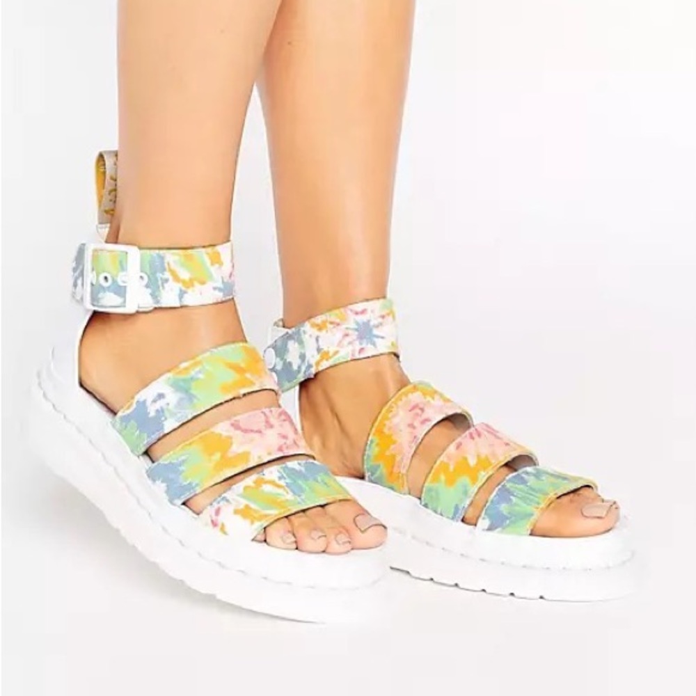 Tie Dye Vegan Leather Strappy Dr. Marten sandals